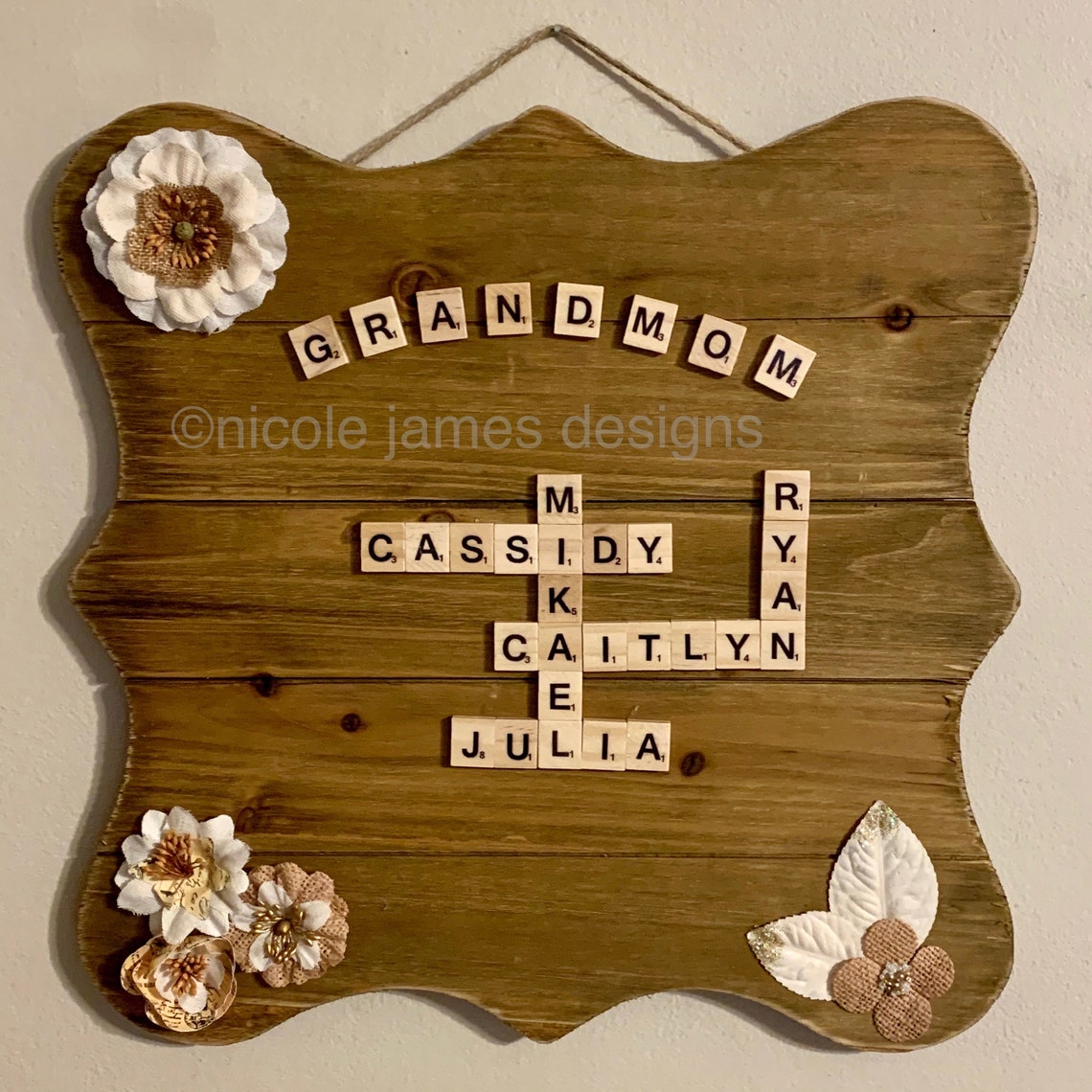 Family Names Scrabble Wall Art Etsy