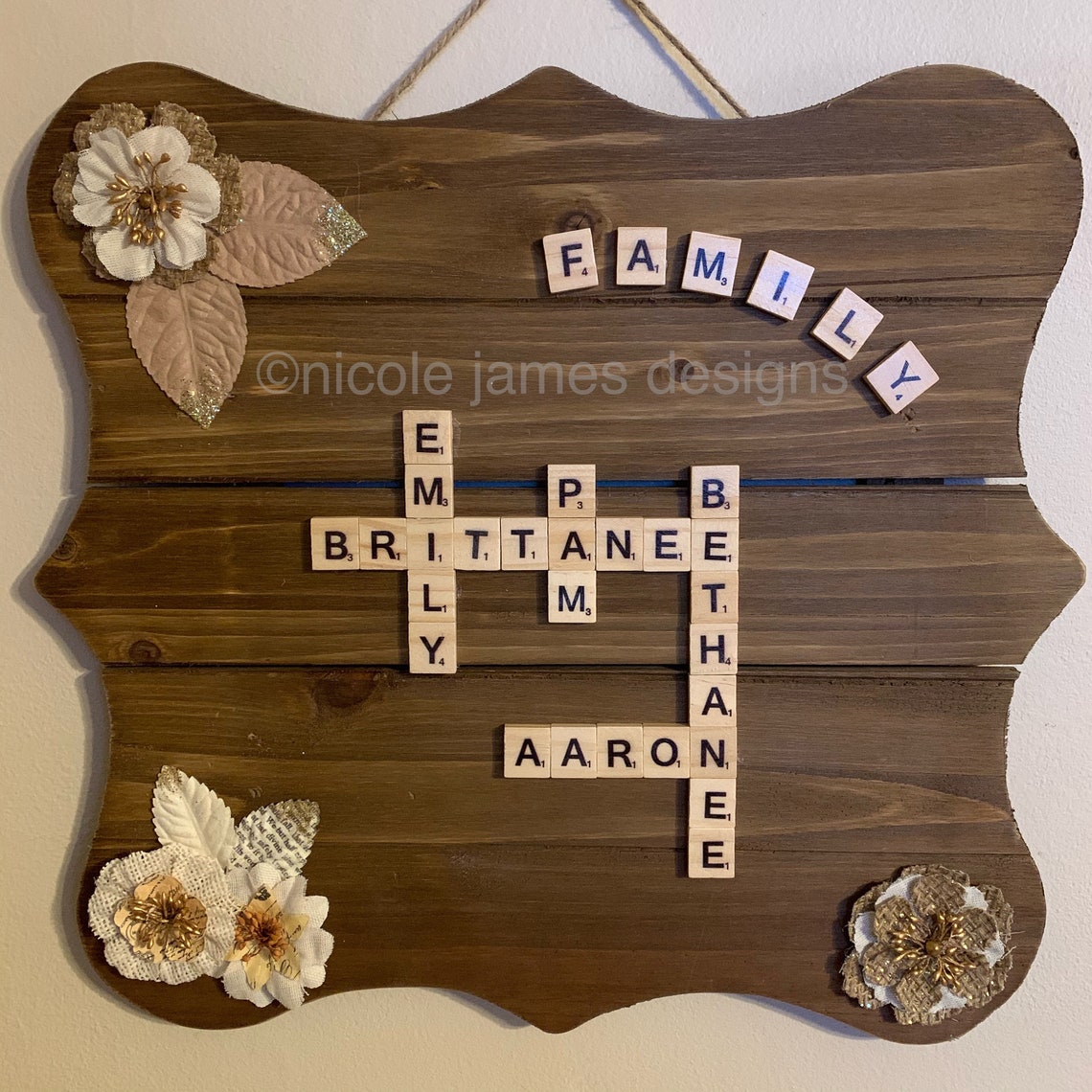 Family Names Scrabble Wall Art | Etsy