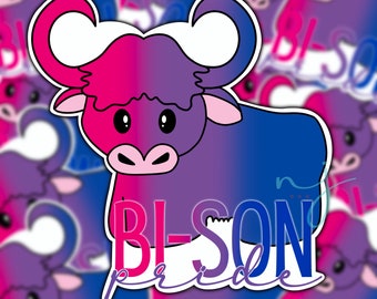 Bi-son (bisexual) Pride Decal/Sticker