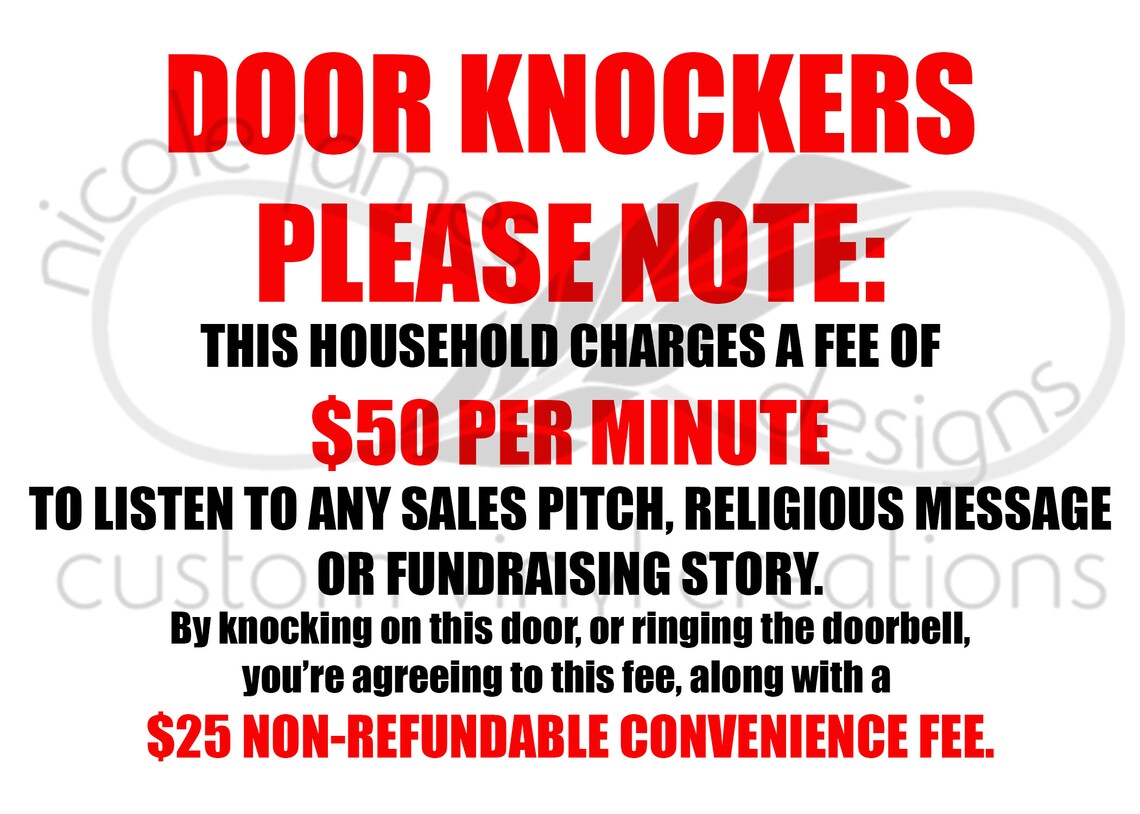 Do Not Knock Front Door Decal Etsy