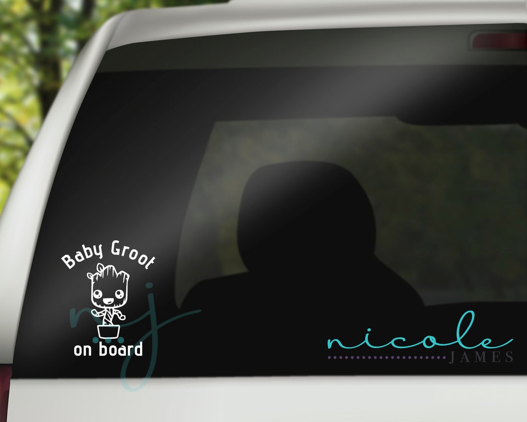 Baby Groot on Board Vinyl Decal Etsy