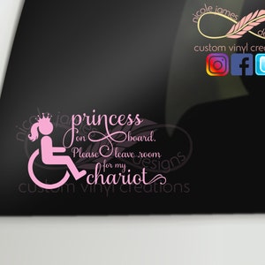 Stickers Car Princess Girl Disability Wheelchair 