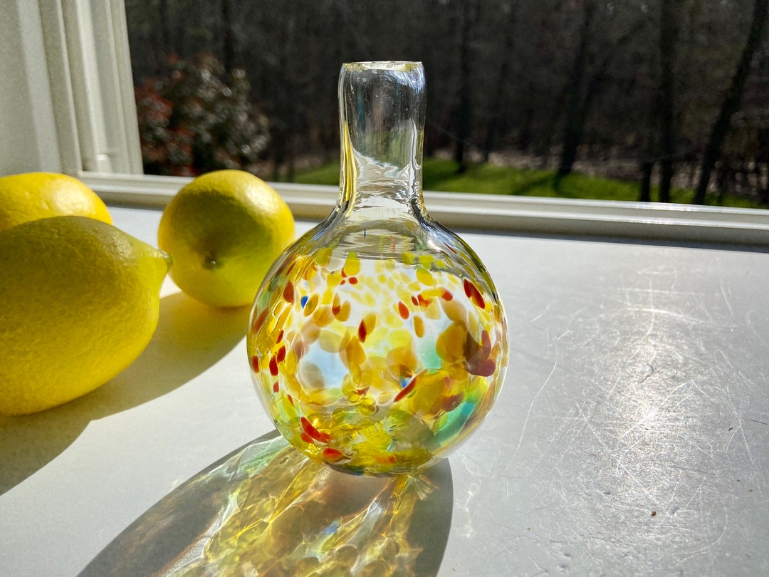 Hand Blown Glass Bud Vase, Multicolor Bud Vase, Handblown, Speckled