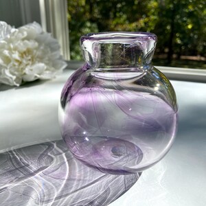 Hand-Blown Glass Bud Vase, Purple Swirl, Recycled, Abstract Pattern, Handblown, Repurposed, Eco Chic, Romantic, Unique, One-of-a-kind, Fresh