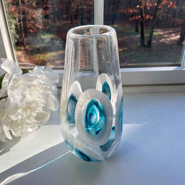 Teal Flower Vase Etsy