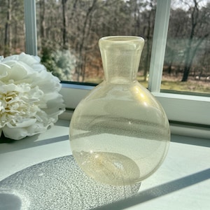 Hand Blown Glass Vase, Iridescent Light Gold Bud Vase, Handblown, Bud Vase, Minimalist, Boho Chic, TheStudioAtPennyLane, Boho Chic, Classic
