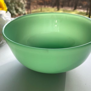 Handblown Glass Bowl, Jade Bowl, Jade Green, Fruit Bowl, Centerpiece, Tableware, Handblown, StudioAtPennyLane, Boho Chic, Minimalist Decor