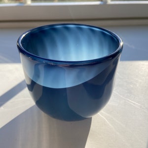 Hand-Blown Glass Votive, Deep Blue, Bud Vase, Candle Holder, Handblown, Handmade, Minimalist, Boho Chic, StudioAtPennyLane, Lighting, Indigo