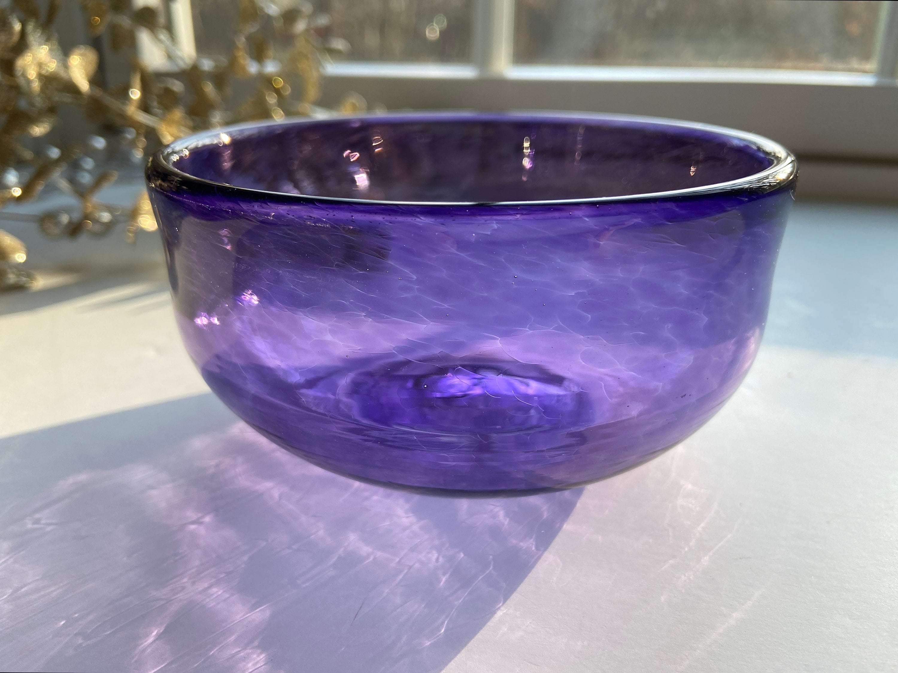 Purple glass fruit bowl - Etsy 日本