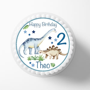 Cake topper Dino fondente verde nome numero immagine zucchero