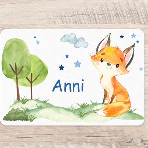 Placemat fox desired name boy placemat placemat girl animal forest animal forest name children