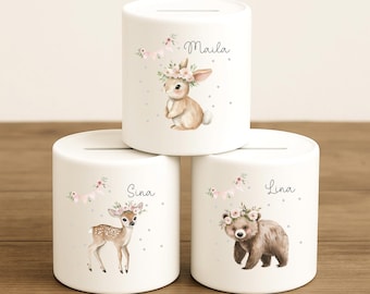Spaarpot gepersonaliseerd naam kinder spaarpot cadeau geboorte doop cadeau baby cadeau kinderen geld cadeau meisje jongen motief