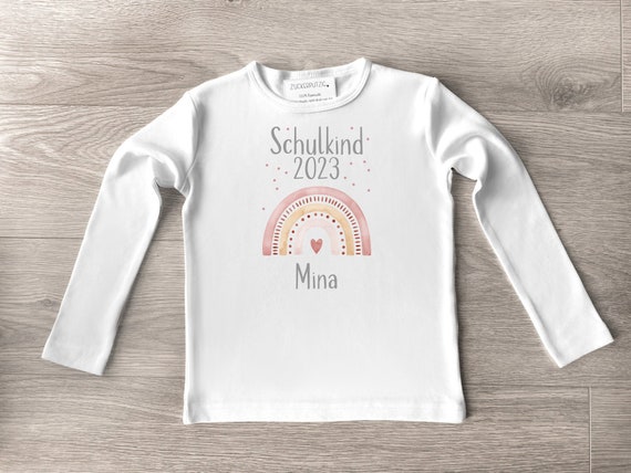 School School Rainbow School White Beginning Day 1st Name T-shirt Israel Beginners Long-sleeved Etsy School Child - Year of