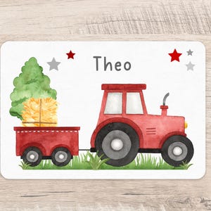 Set de table tracteur nom souhaité garçon de ferme set de table nom des enfants