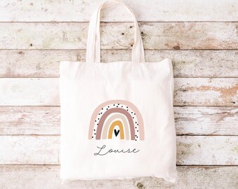 Rainbow children's bag personalized with name, fabric bag, gym bag, backpack, sports bag, children's bag, gifts for children