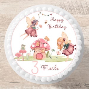 Topper per torta fate fondente nome desiderato diametro 20 cm immagine zucchero immagine torta ragazza