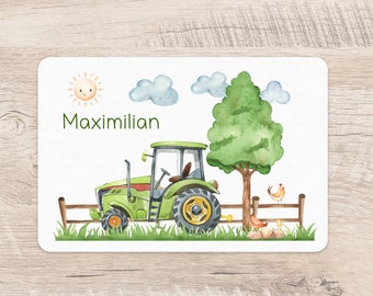 Placemat tractor desired name farm boy placemat placemat name children