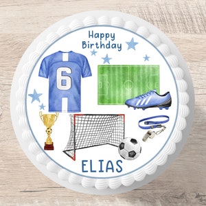 Cake topper calcio fondente nome desiderato immagine zucchero diametro 20 cm