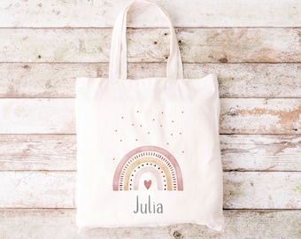Rainbow children's bag personalized with name, fabric bag, gym bag, backpack, sports bag, children's bag, gifts for children