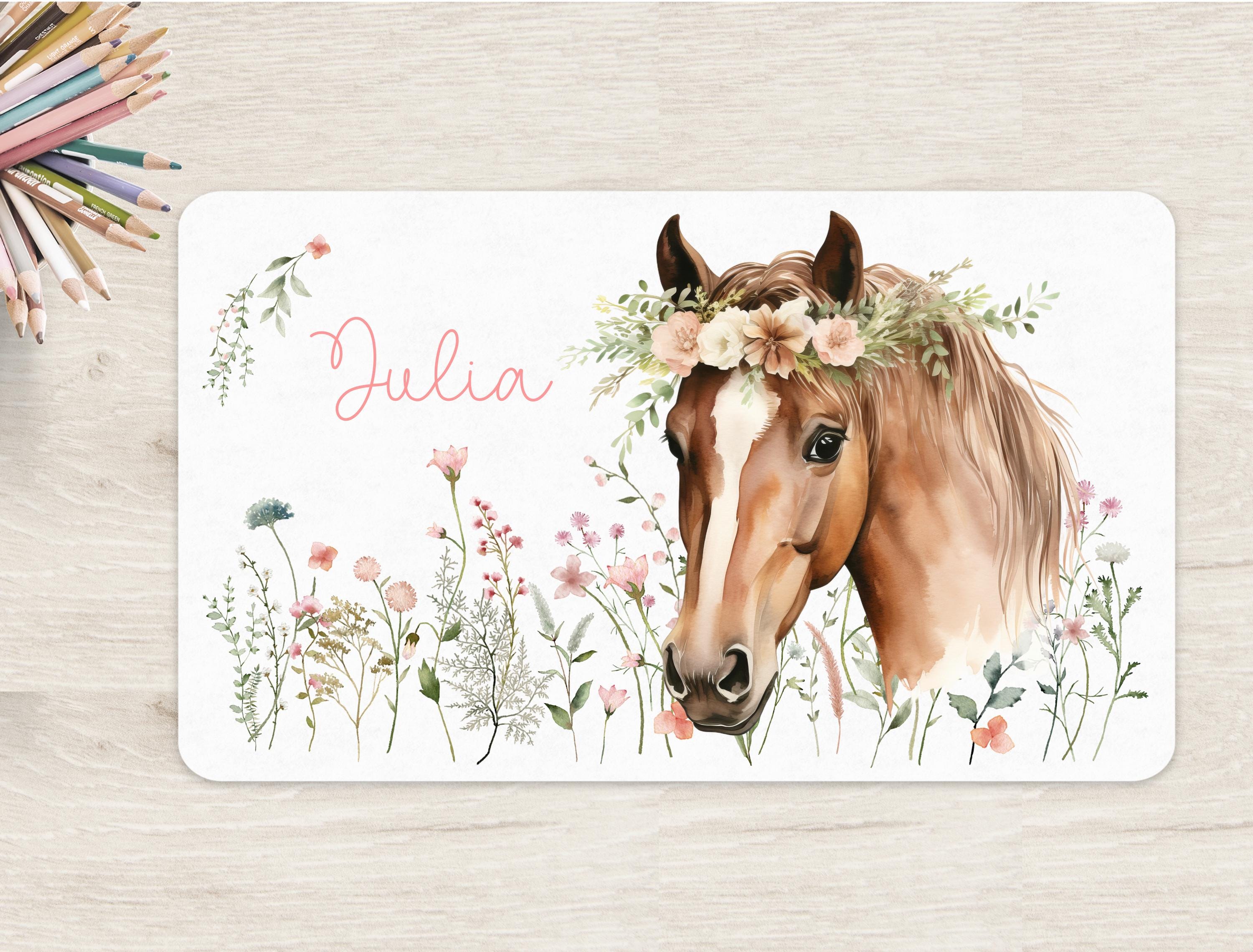 Eurofoto Türschild Emily Mit Pferde-Motiv - Personalisiertes Kindertürschild