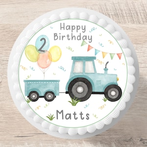 Cake topper trattore fondente nome desiderato 20 cm di diametro immagine di zucchero