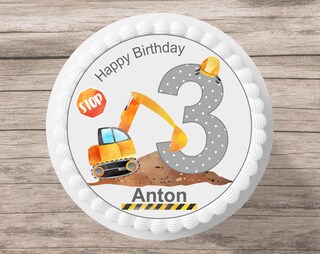 49 Pezzi Decorazione Torta Cantiere – Escavatori, Bulldozer, Segnali Stradali, Non Commestibile, Per Festa Bambini