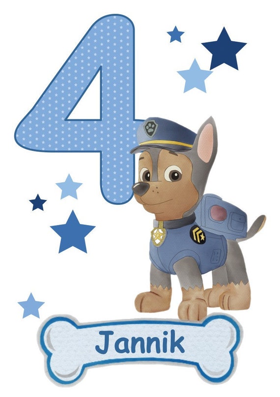 Bugelbild Polizeihund Name Geburtstagszahl Etsy