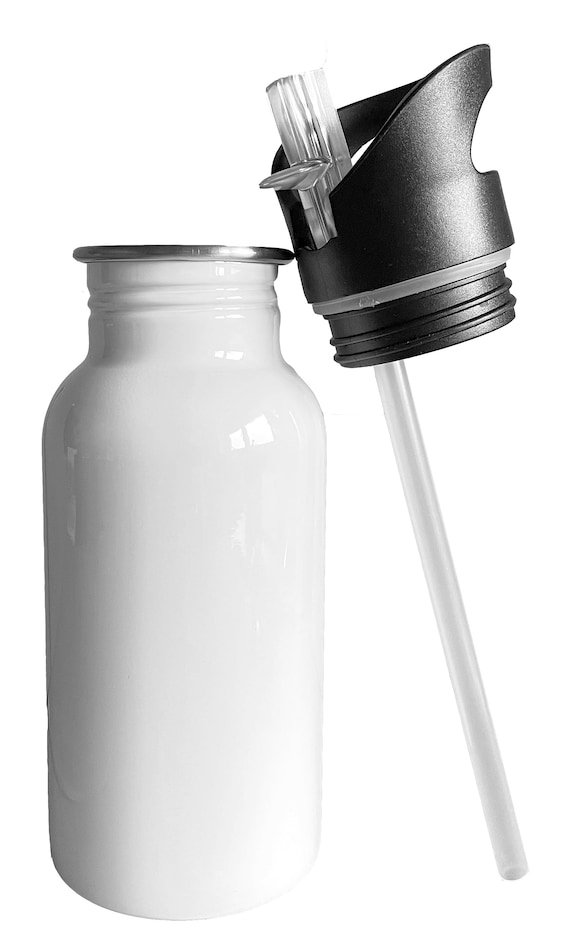 Trinkflasche Edelstahl mit Strohhalm Meerjungfrau Pastell Einhorn Wunschname Kindergarten - Schule - Sport