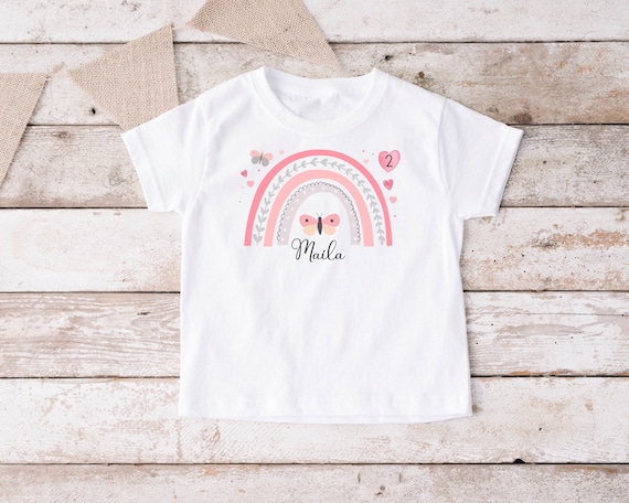 Iron-on Picture or T-shirt Rainbow Butterfly Birthday Birthday