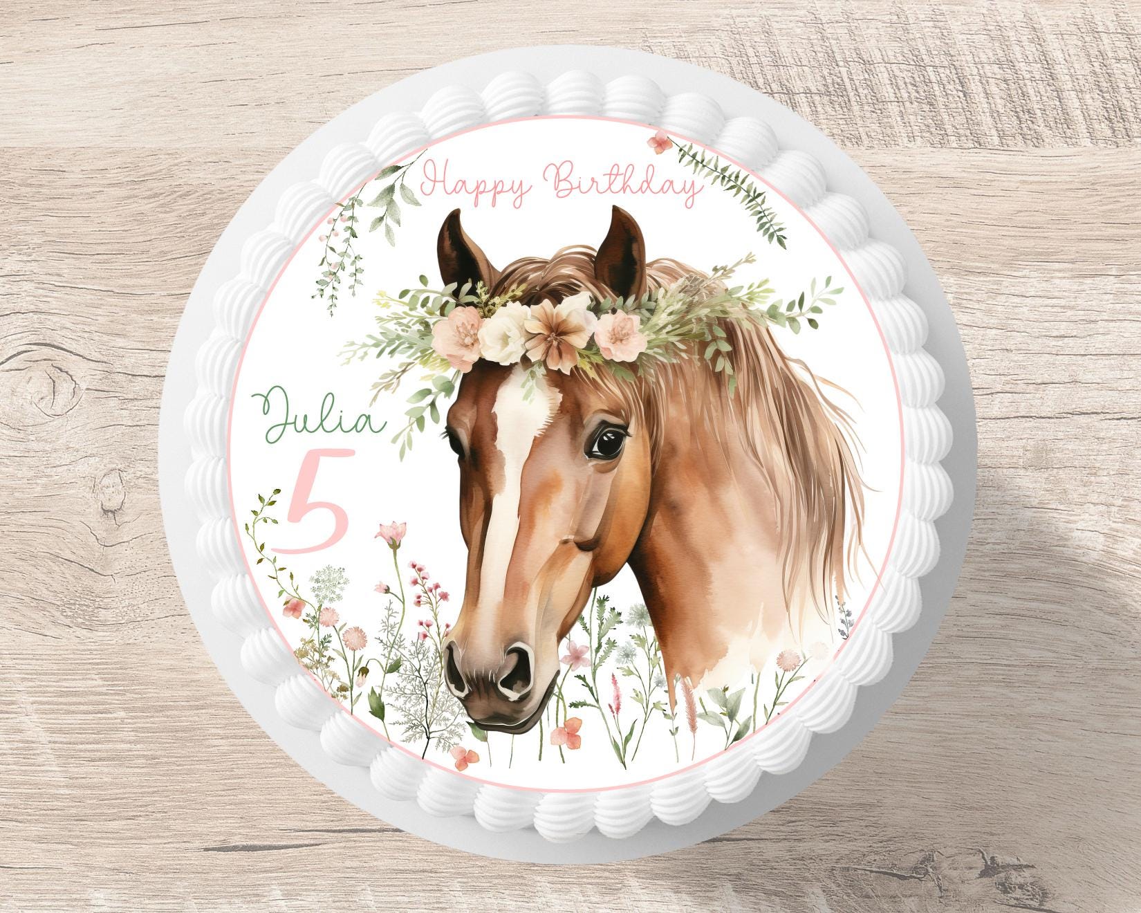15 Cake Topper Con Cavalli Per Torta Di Compleanno - Decorazioni In Feltro Riutilizzabili A Tema Animali, Feste A Cavallo - 2