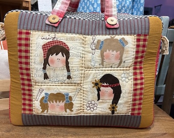 Little women bag PDF sewing pattern in Italian and Spanish