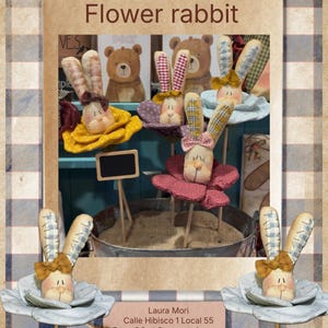 Flower Rabbit PDF pattern in Italian and Spanish