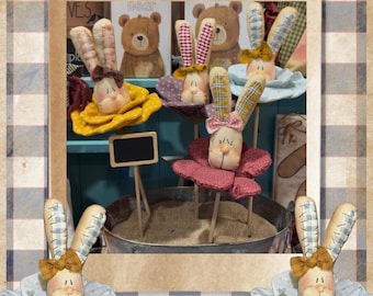 Patrón PDF de Conejo de Flores en italiano y español