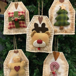 Christmas Tag PDF sewing pattern in Italian and Spanish