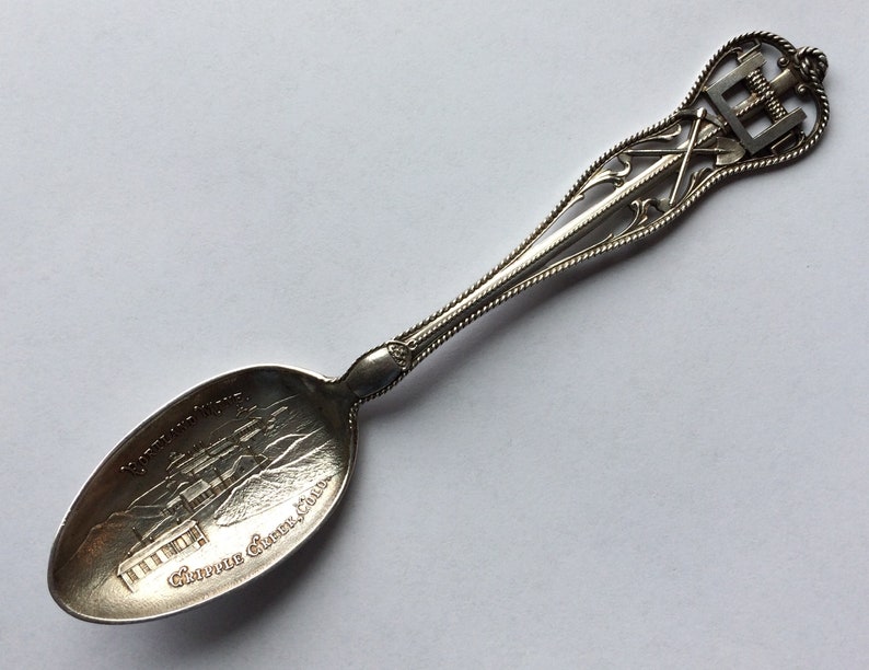 Cripple Creek Colorado Souvenir Spoon Antique Sterling Image 0