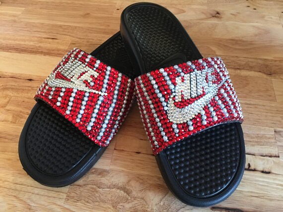 nike rhinestone slides