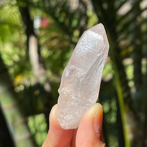 Pink Lemurian Quartz Crystal from Cristalina, Brazil (Self Healed, Keys)