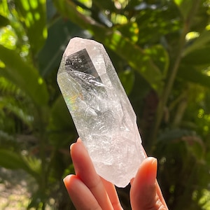 Optical Silver Quartz Crystal from Zeca De Souza Mine, Brazil (Starbrary Crystal, Key, Blue Mineral Speck Inclusion)