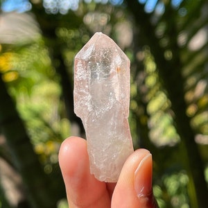 Pink Lemurian Scepter Quartz Crystal from Cristalina, Brazil (Keys)