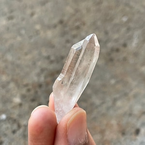 Smoky Pink Lemurian Scepter Quartz Crystal from Cristalina, Brazil (Self Healed, Keys)