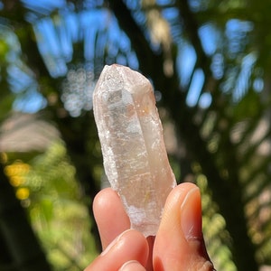 Pink Lemurian Quartz Crystal from Cristalina, Brazil