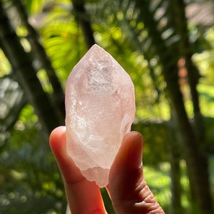 Pink Lemurian Quartz Crystal from Cristalina, Brazil