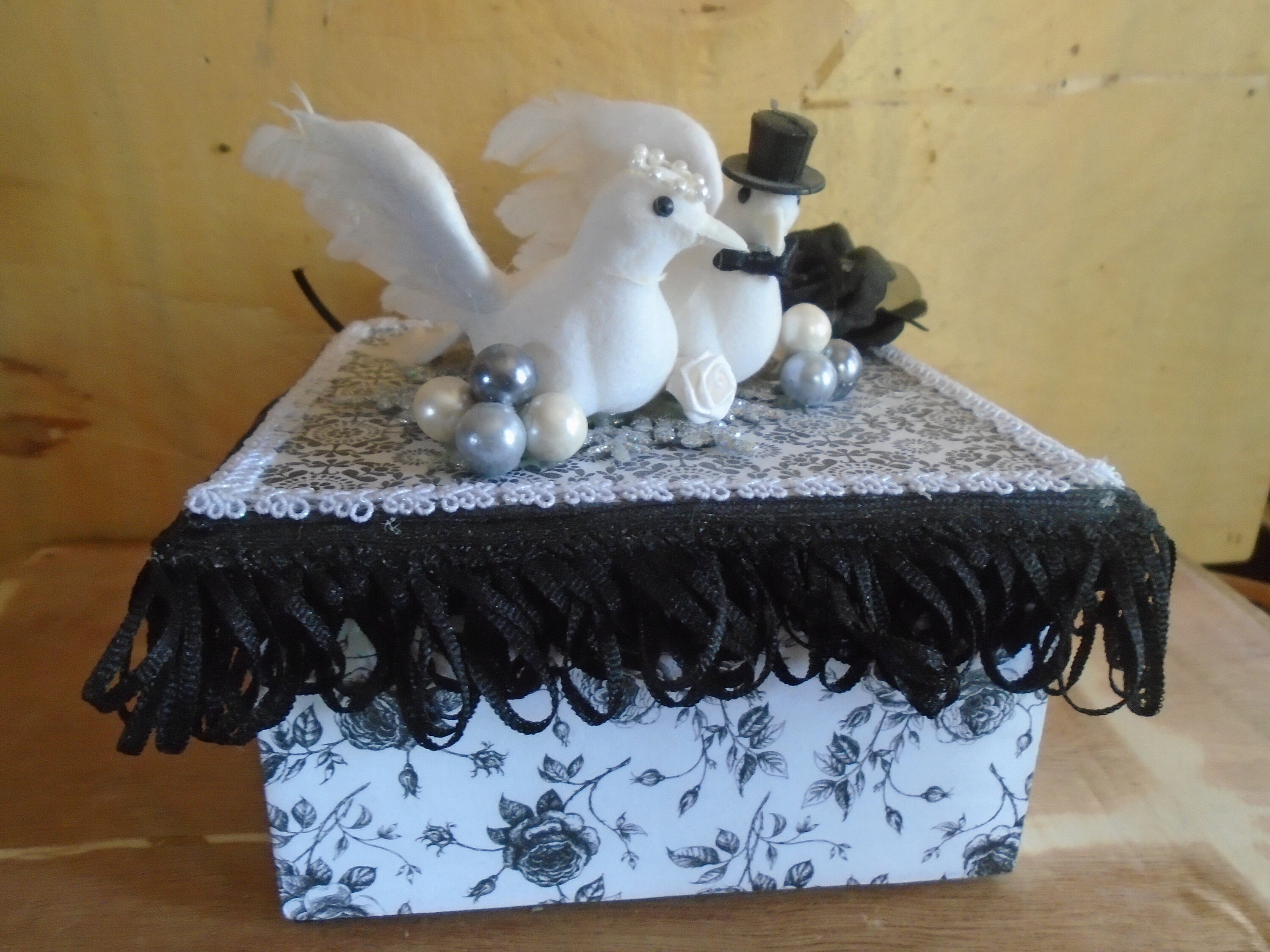 Decoupaged Wedding Doves Altered KeepsakeTreasure Box Etsy España