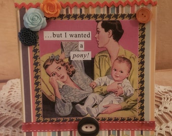 Retro Mom and Baby Birthday or All Occasion Greeting Card