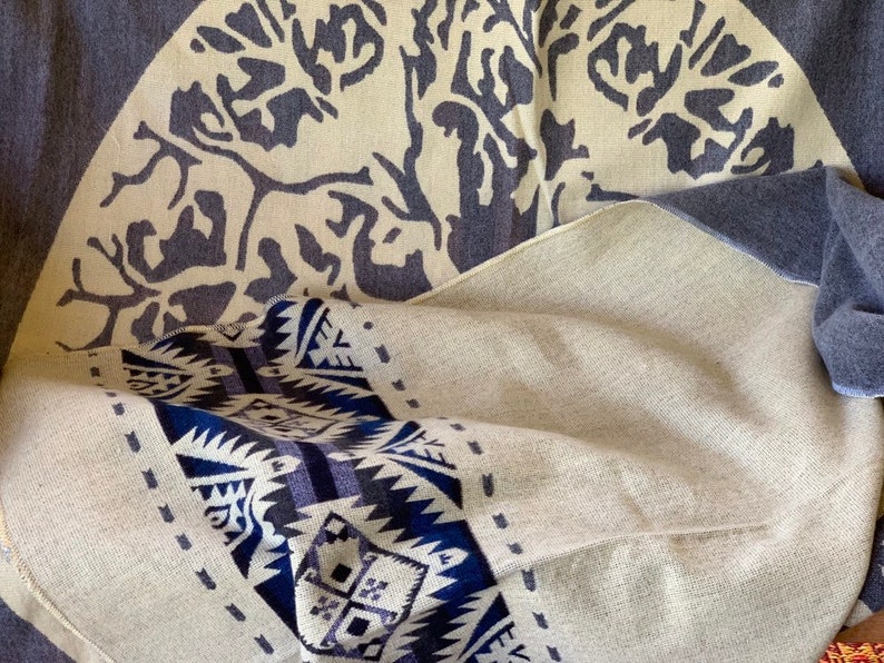Tree of Life Queen Native Blanket Ecuador Alpaca Wool Blanket Picnic Blanket Andean blanket Throw Blanket Christmas Gift Idea