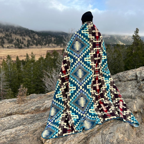 Alpaca Wool Blanket | Native Throw Blanket | Unique Gift | Queen Size Wool Blanket Washable | Boho Bedding | Christmas Gift Idea