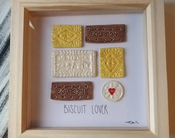 Ceramic Biscuit Artwork Framed - Biscuit Lovers - British Biscuits