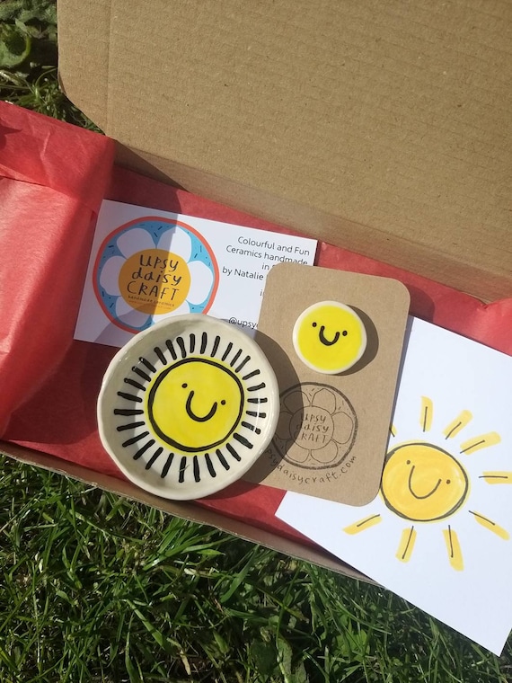Sunshine Post Box - Happy Little Dish and Brooch