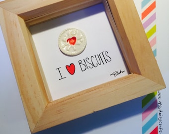 I love Biscuits - Framed Ceramic Art - Jammy Dodger