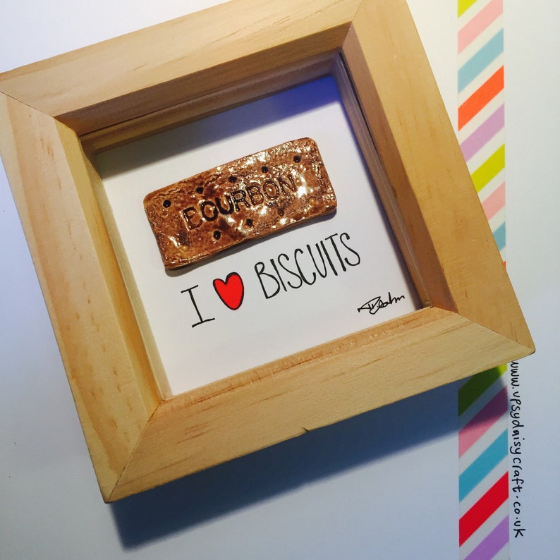 I love Biscuits Framed Ceramic Art Bourbon image 1